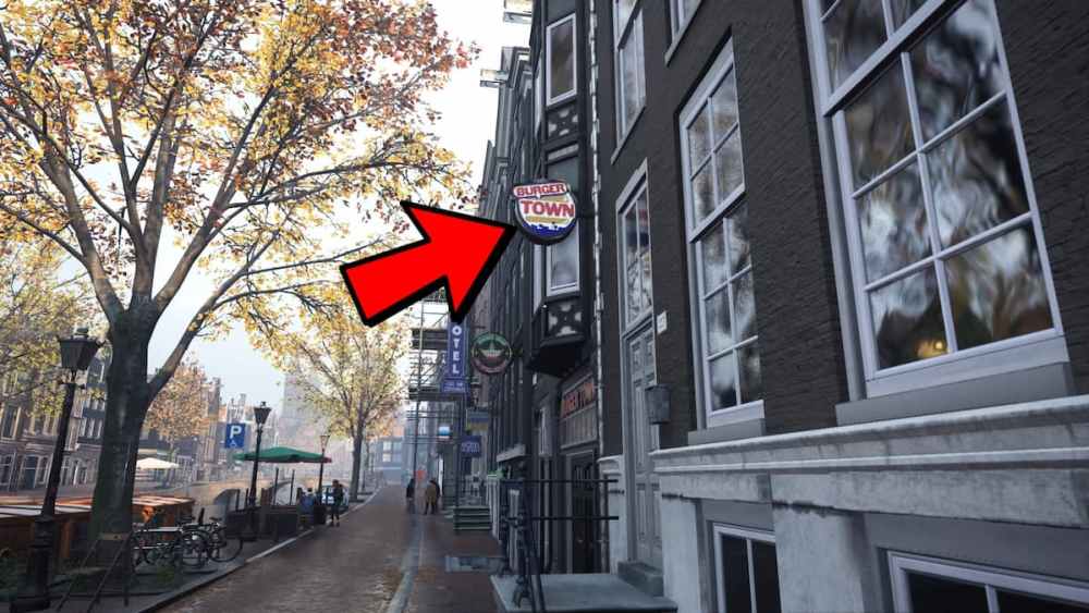 Burger Town Sign in Tradecraft Campaign Mission of MW2