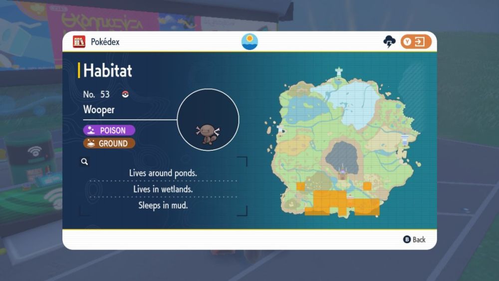 Wooper's map location in Pokemon Scarlet and Violet