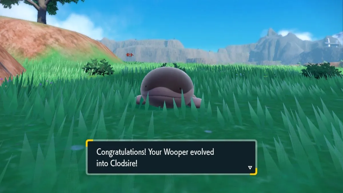 newly evolved Clodsire in Pokemon Scarlet and Violet