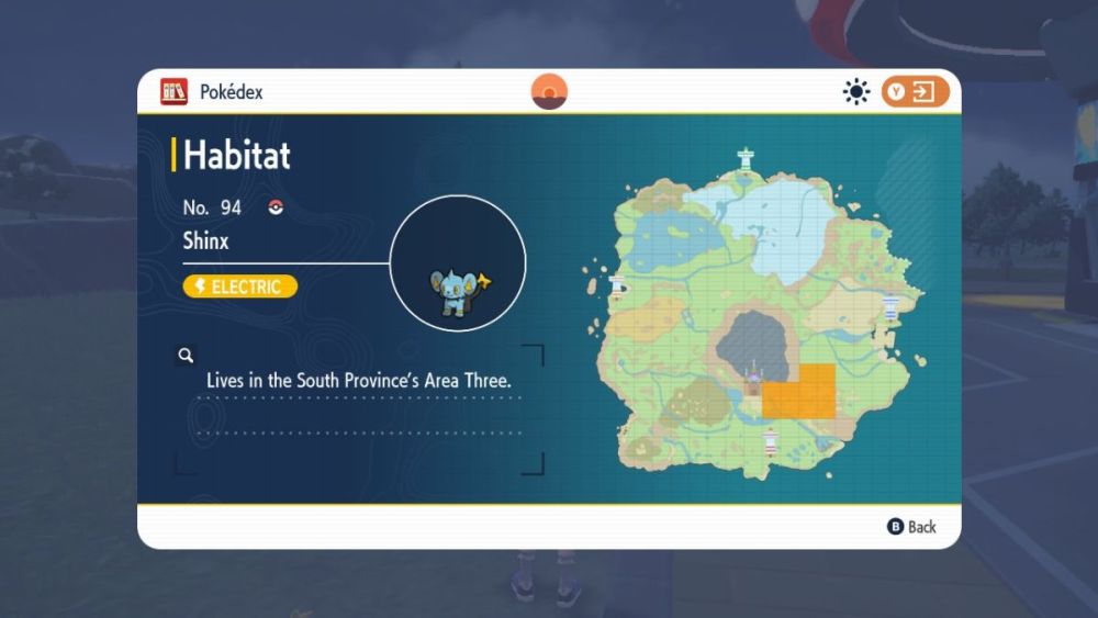 Shinx's location in Pokemon Scarlet and Violet