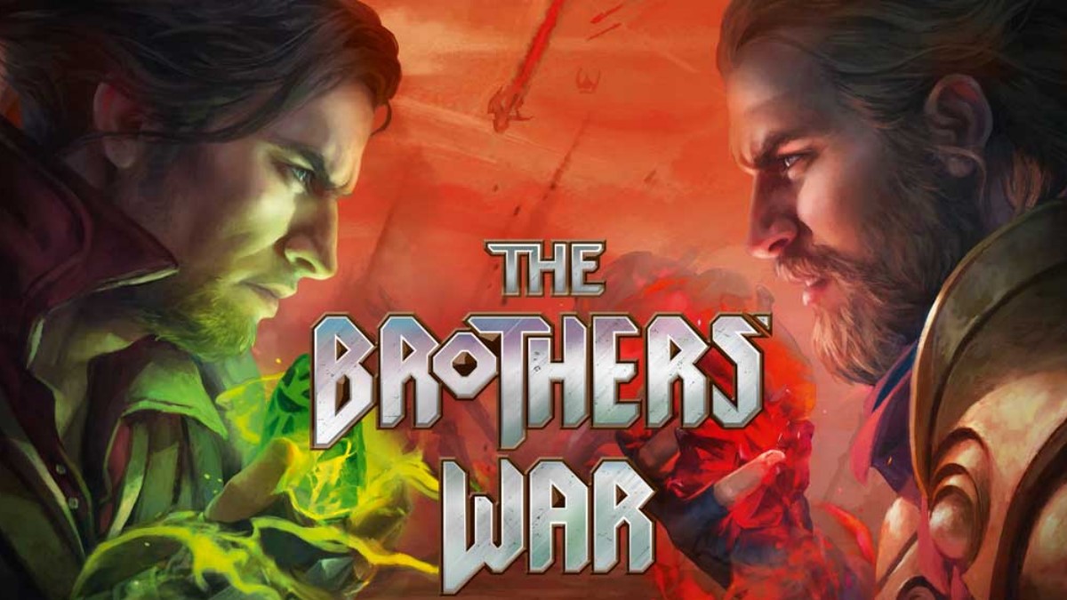 Brothers War Poster with Mishra and Urza glaring at each other