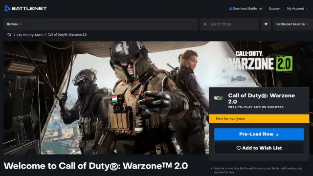 Call of Duty: Warzone 2.0 Battle.net install