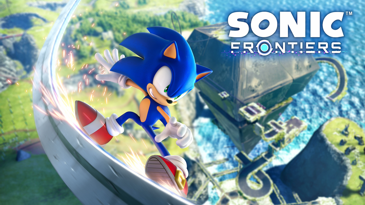 Sonic grinds on a rail in Sonic Frontiers
