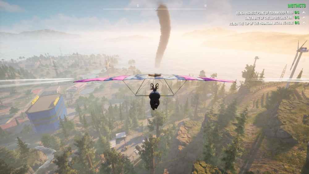 Goat Simulator 3, flying with the paraglider
