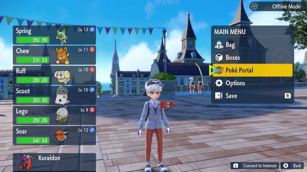 Pokemon Scarlet & Violet Main Menu