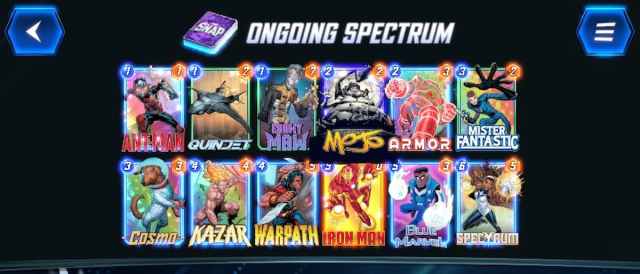 ongoing spectrum deck in marvel snap