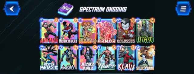 spectrum ongoing deck in marvel snap