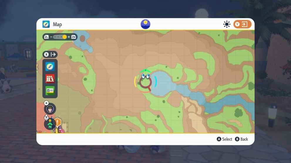 A map to the Shiny Stone in Pokemon Scarlet and Violet. 