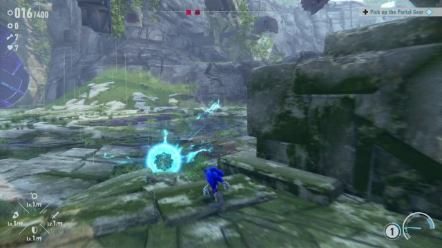 Sonic looks at a Portal Gear in Sonic Frontiers