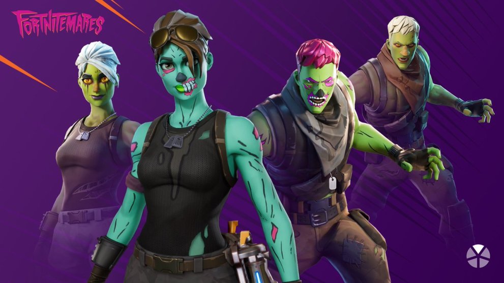 A range of Ghoul Trooper skins in Fortnite