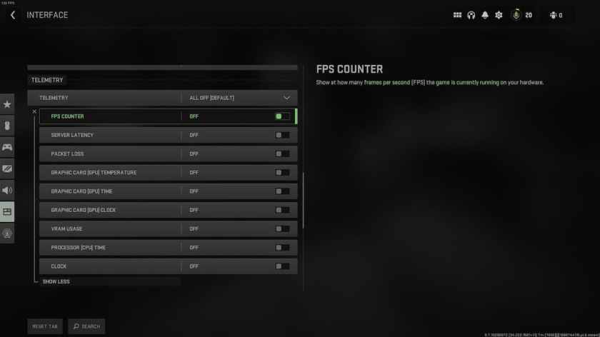 Show FPS in Warzone 2