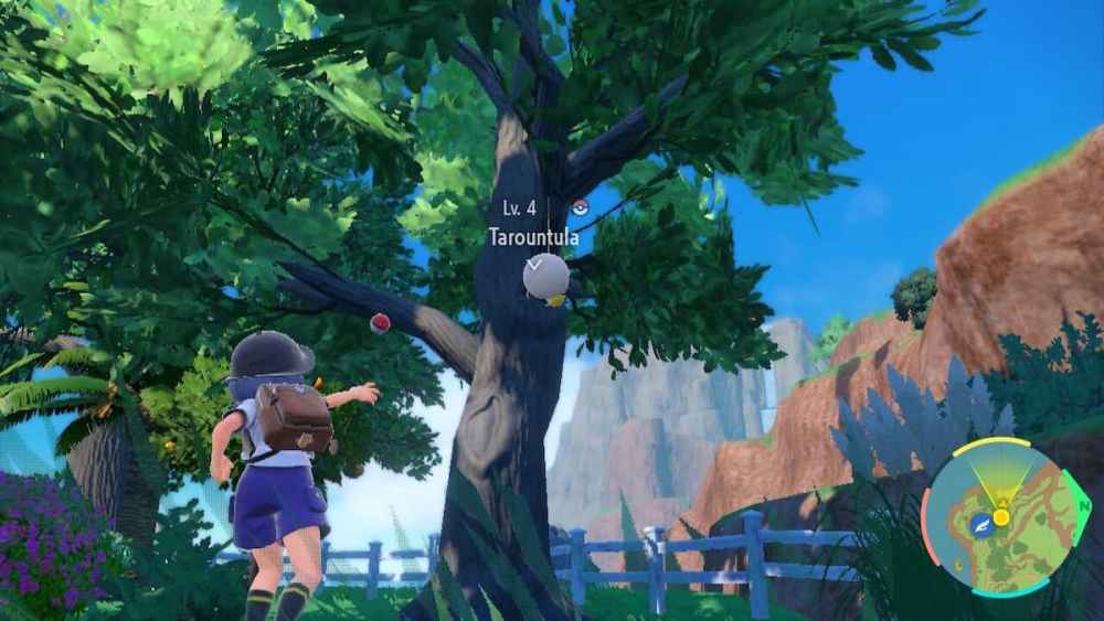 catching pokemon in trees in pokemon scarlet and violet