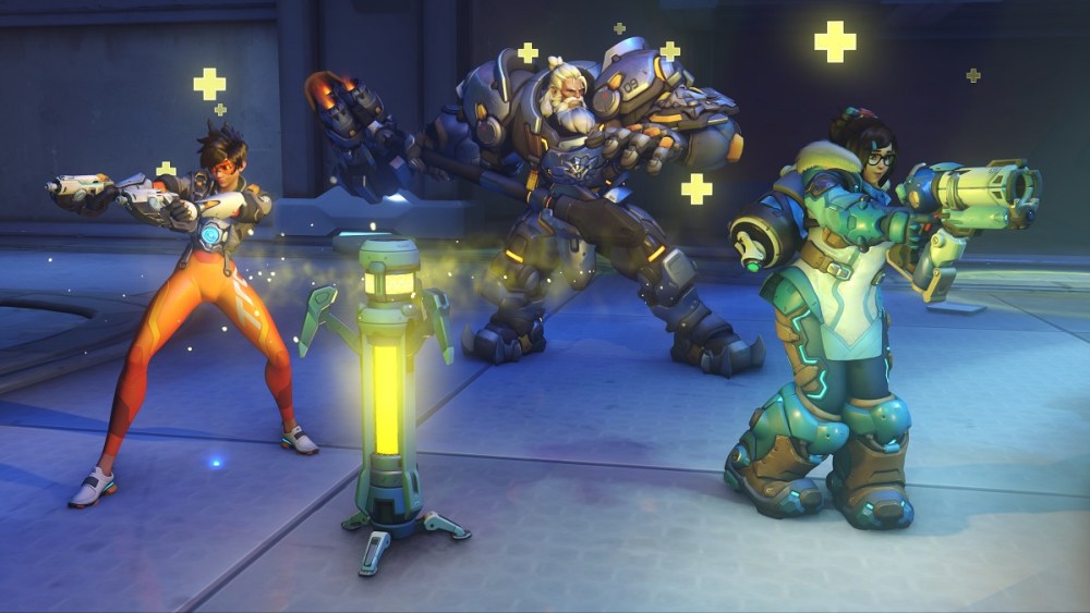 Heroes Tracer, Mei, and Reinhardt featured in Overwatch 2