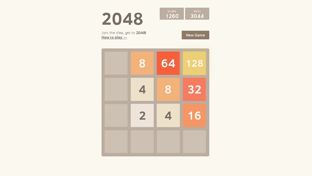 2048 board game online free