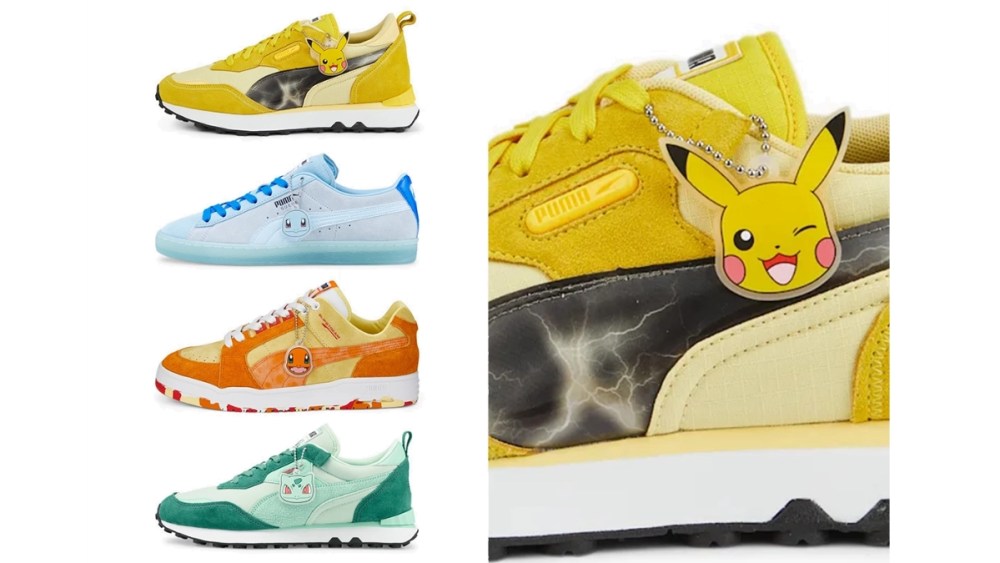 pokemon puma sneaker designs pikachu bulbasaur squirtle charmander