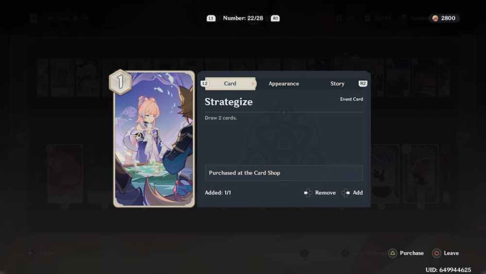 Strategize Action Card in Genshin Impact