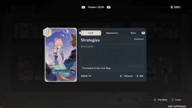 Strategize Action Card in Genshin Impact
