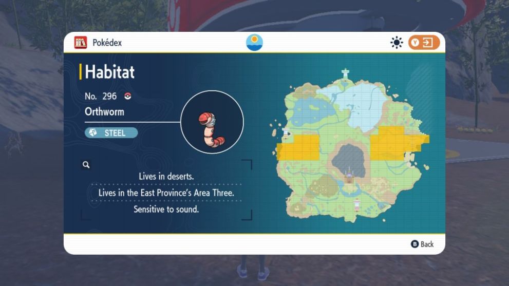 Orthworm's location in Pokemon Scarlet & Violet.