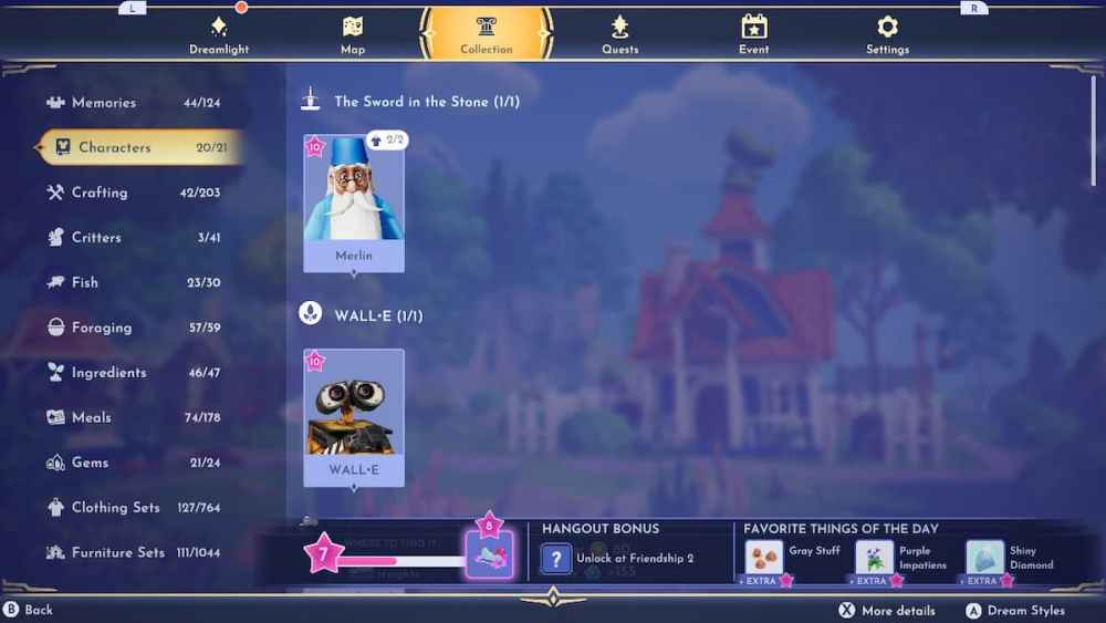 Characters with Dream Style Feature in Disney Dreamlight Valley