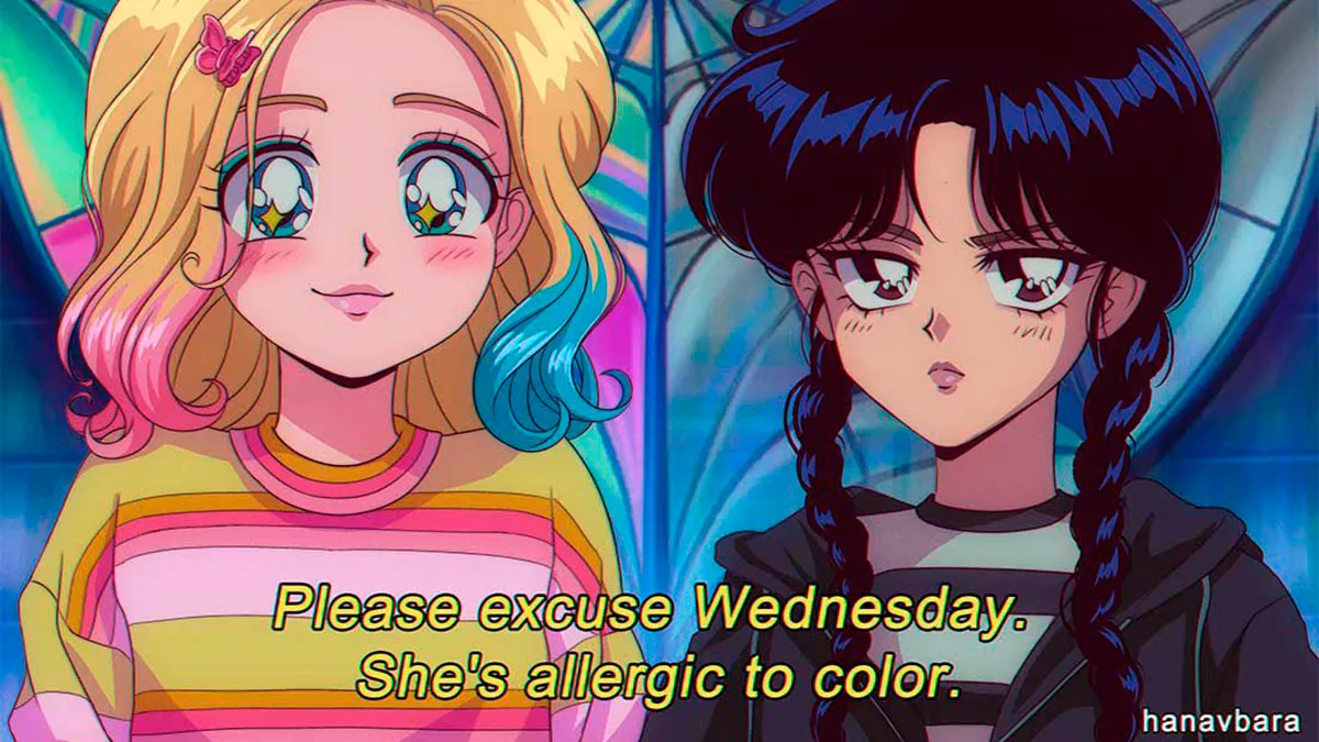 Wednesday.... 90s anime style by zousan7art on DeviantArt