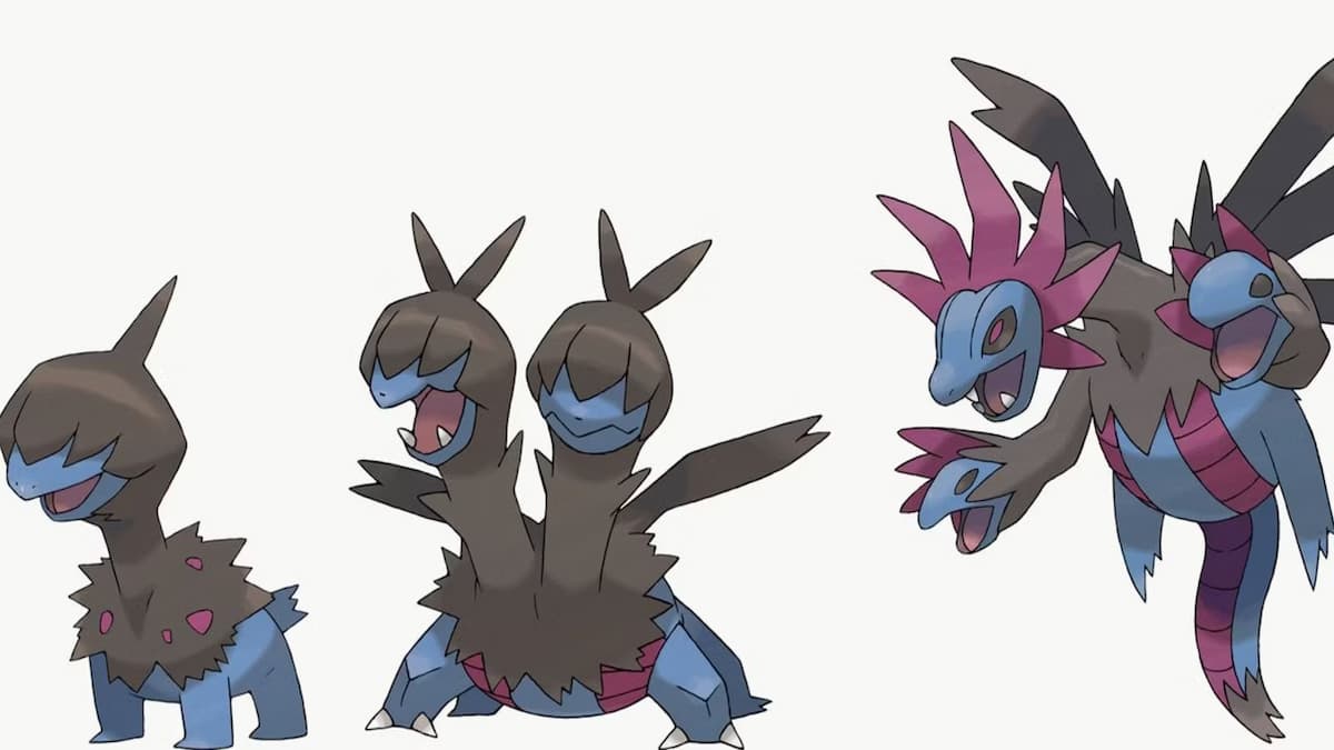 Deino and its evolutions in Pokemon Scarlet and Violet.