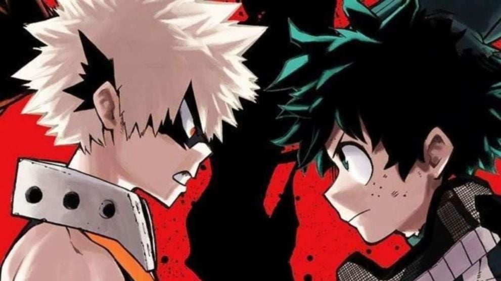 Deku and Bakugo Facing Each Other Down During My Hero Academia Battle Training Arc