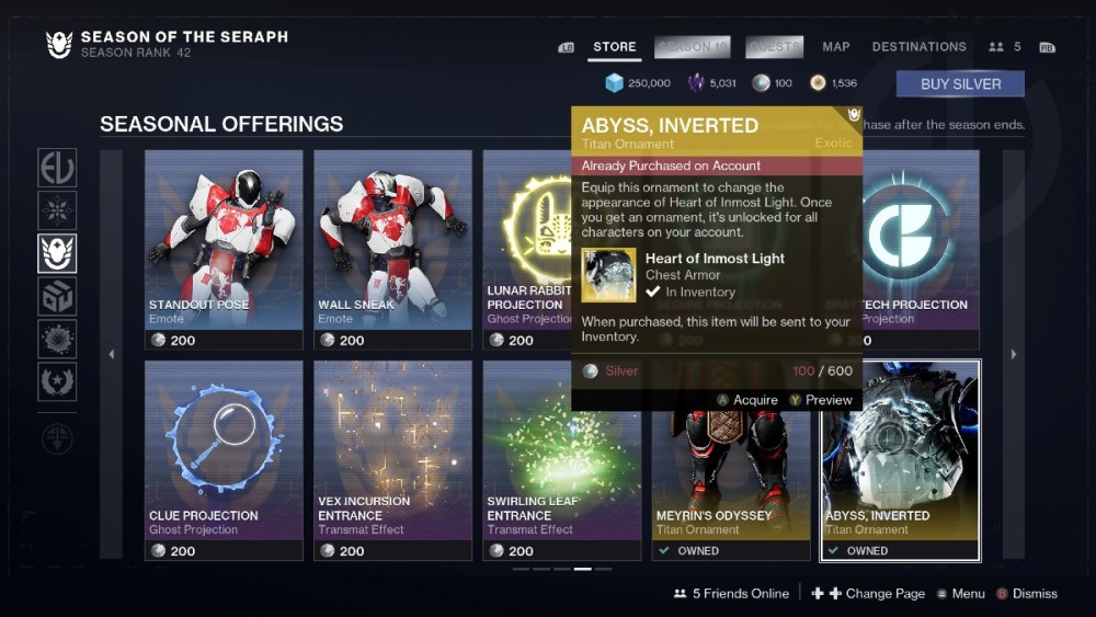 How To Get The Abyss Inverted Ornament For The Heart of Inmost Light