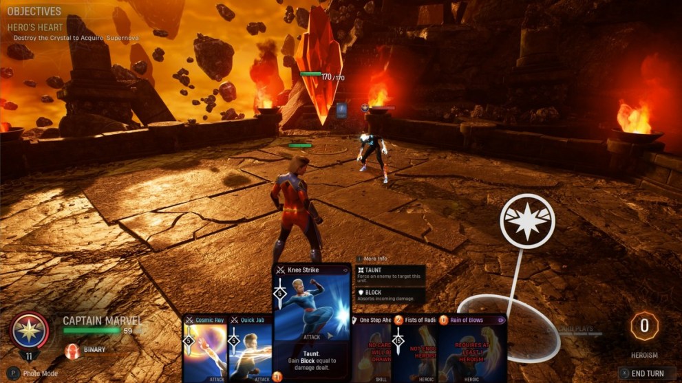 Hero's Heart Captain Marvel Challenge in Midnight Suns