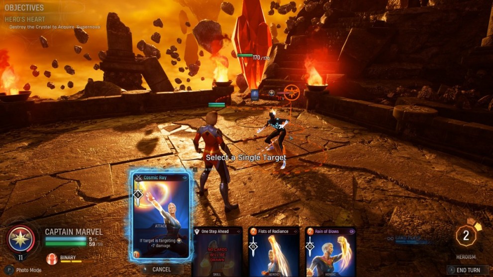 Hero's Heart Captain Marvel Challenge in Midnight Suns