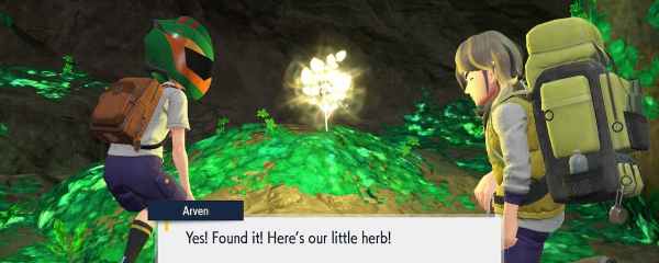 Sour Herba Mystica in a cave from Pokemon Scarlet and Violet.