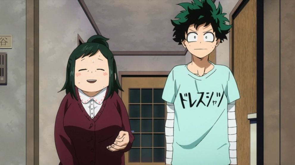 Izuko and his mother in My Hero Academia