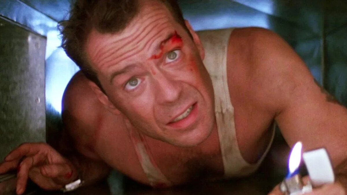 Die Hard John McClane in Vent with Lighter