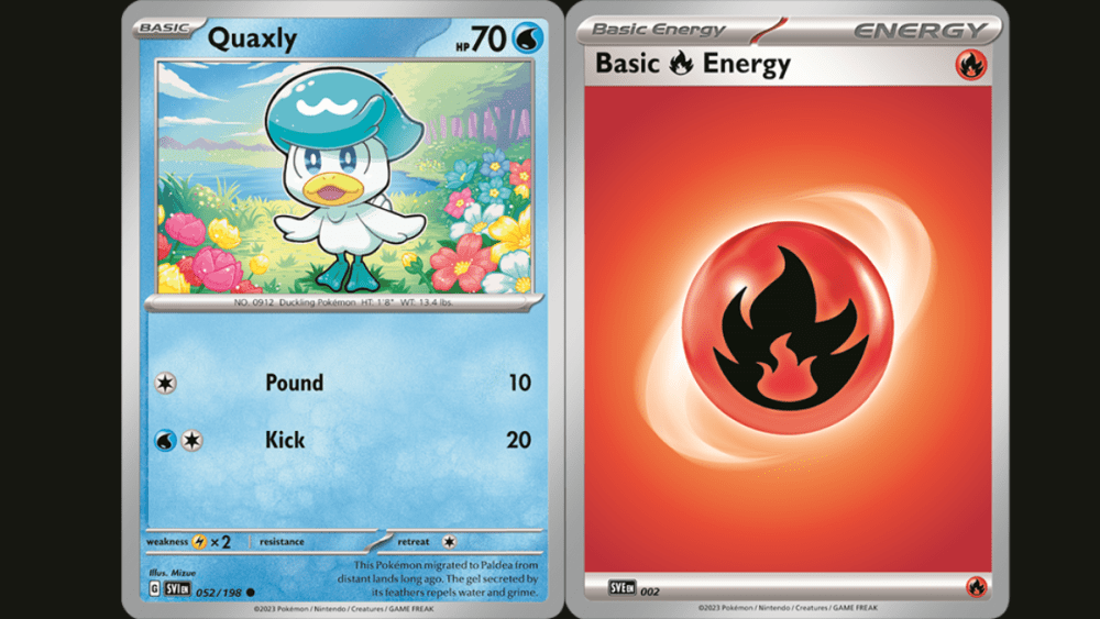 Pokemon cards from the first Scarlet and Violet set.