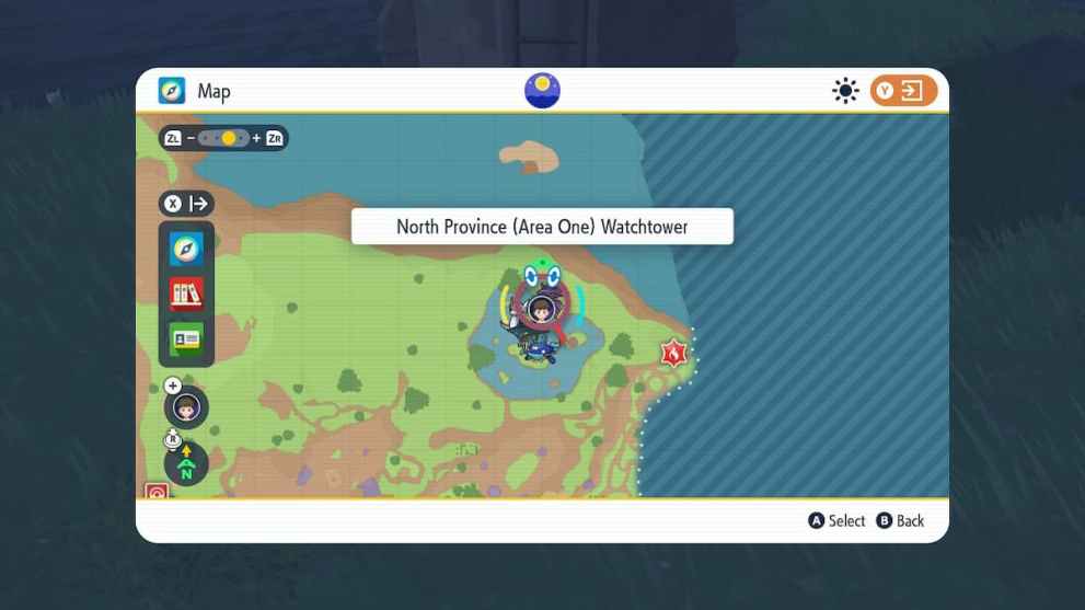 The North Province Area One Watchtower in Pokemon Scarlet and Violet. 