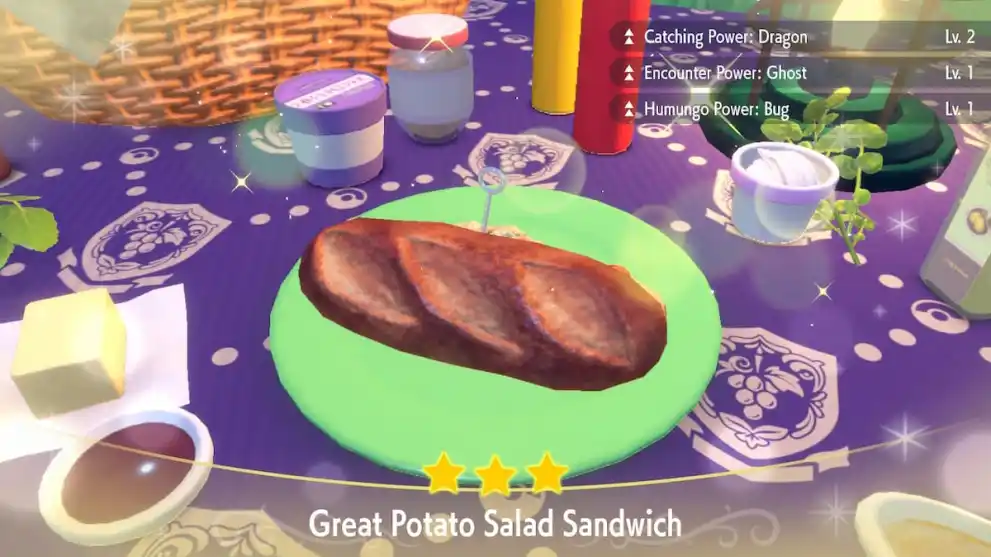 A Great Potato Salad Sandwich in Pokemon Scarlet and Violet. 