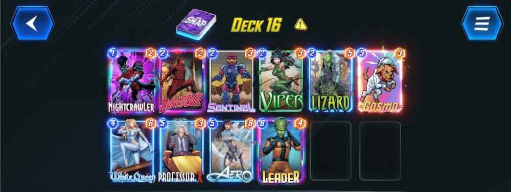 sentry control deck in marvel snap