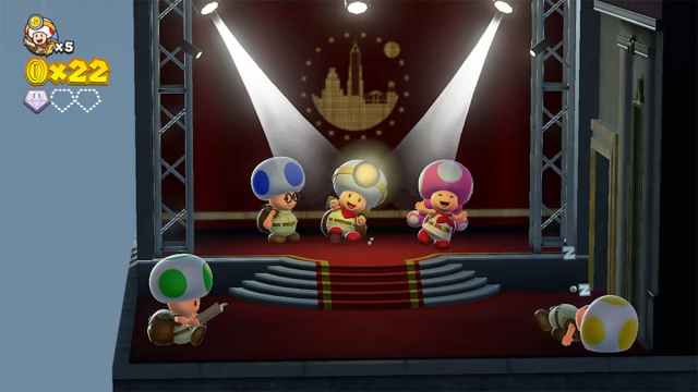 Four characters in Captain Toad Treasure Tracker