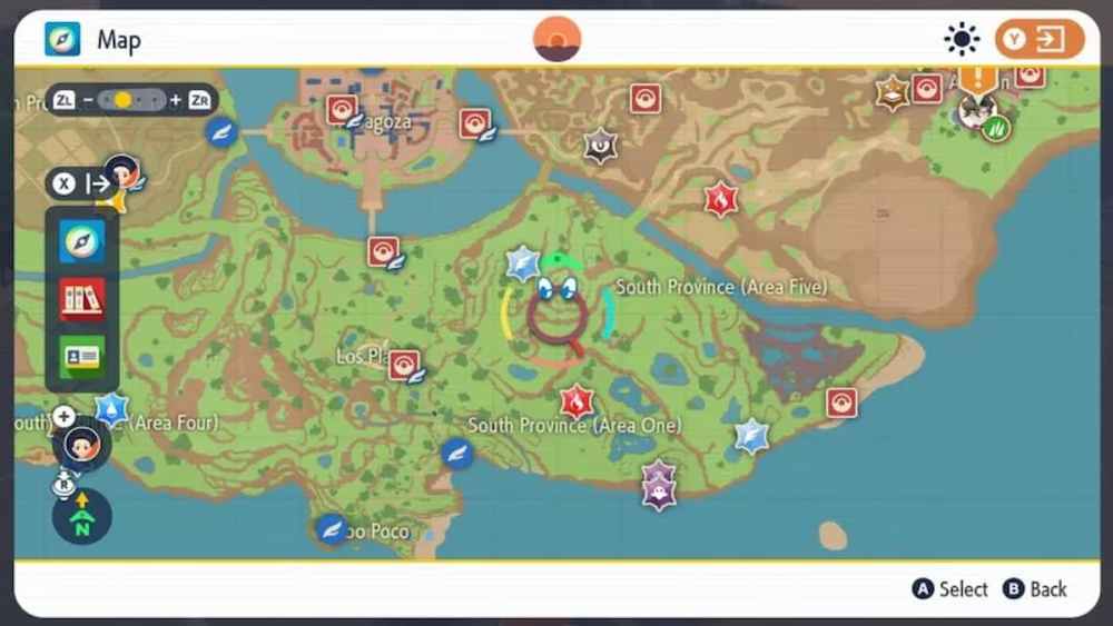 The location of Larvitar in the early game from Pokemon Scarlet and Violet. 