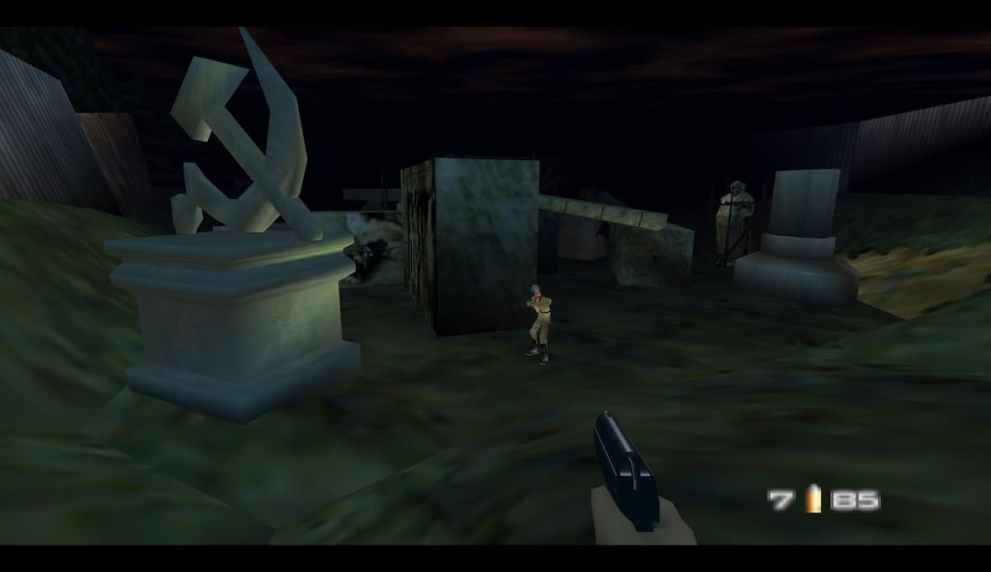 A gameplay screenshot from GoldenEye 007