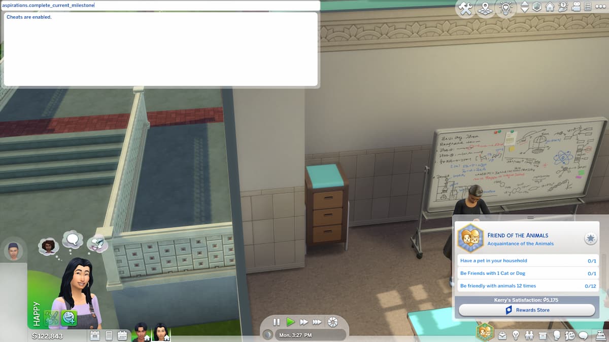 sims 4 complete aspiration milestone cheat not working