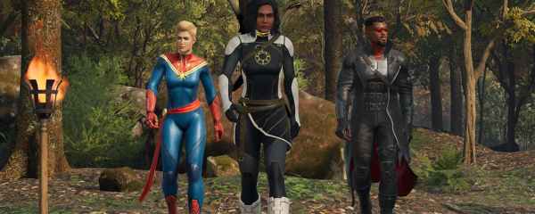 Captain Marvel, Hunter, and Blade in Marvel's Midnight Suns