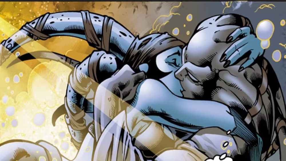 Aayla Secura and Kit Fisto kissing underwater