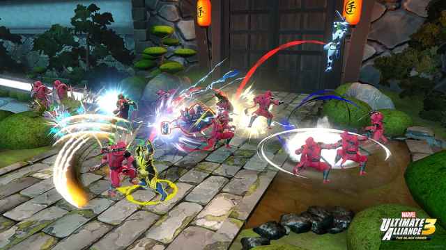 Heroes battling against enemies in Marvel Ultimate Alliance 3