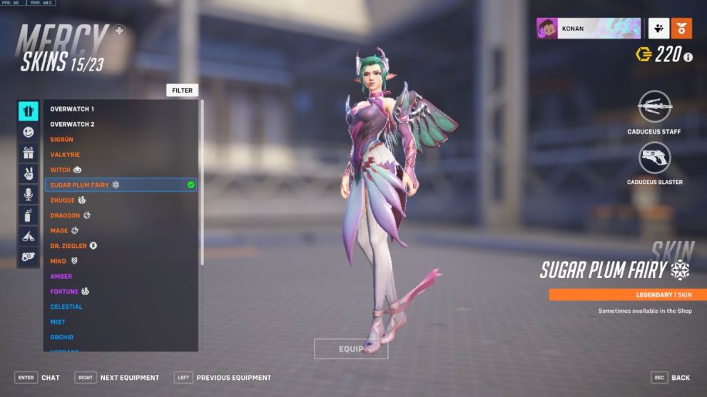 Mercy's Sugar Plum Fairy skin in Overwatch 2