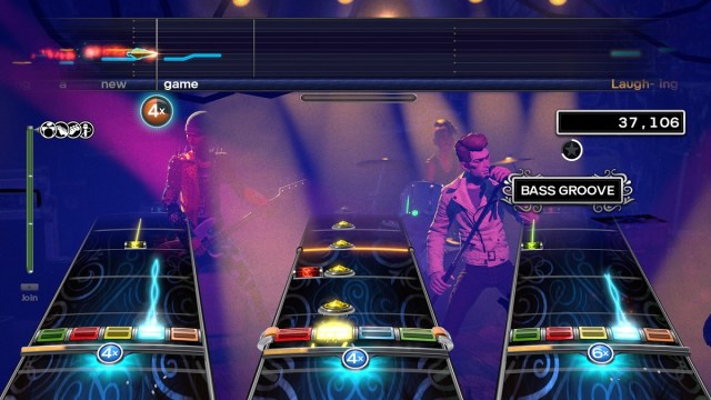 playing rock band 4 with friends