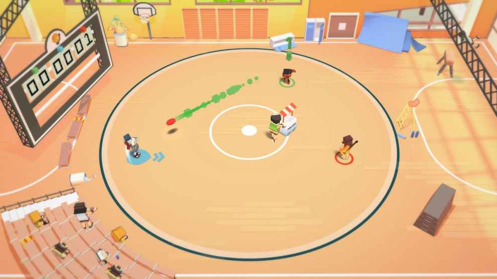 A dodgeball match in Stikbold: A Dodgeball Adventure