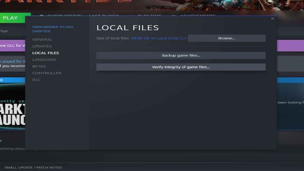 The user interface that you can access game integrity settings at.