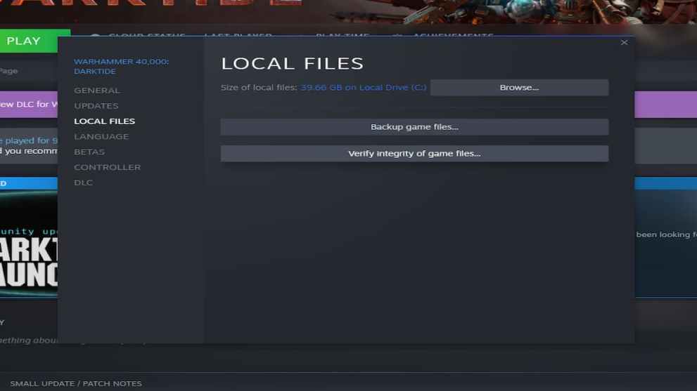 The user interface that you can access game integrity settings at.