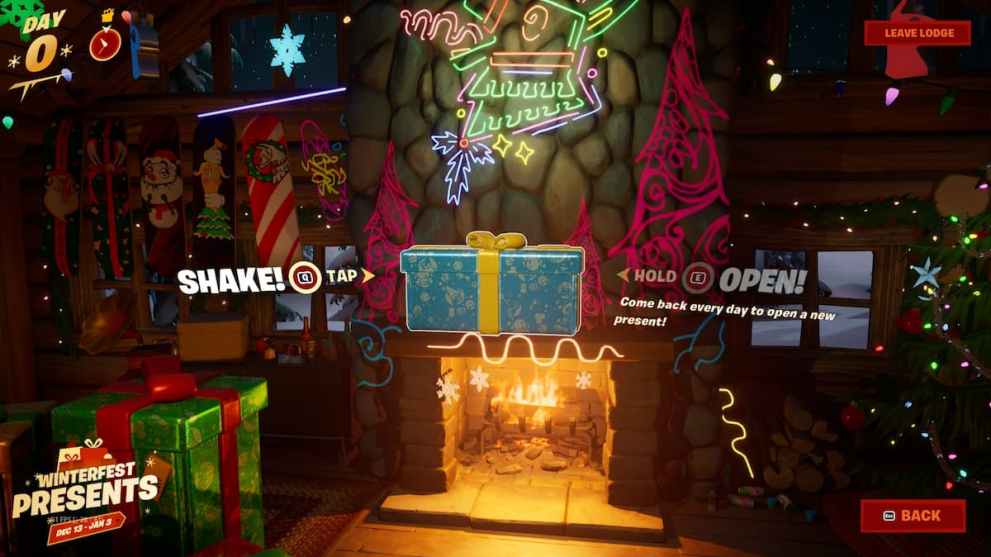 can't open fortnite winterfest presents