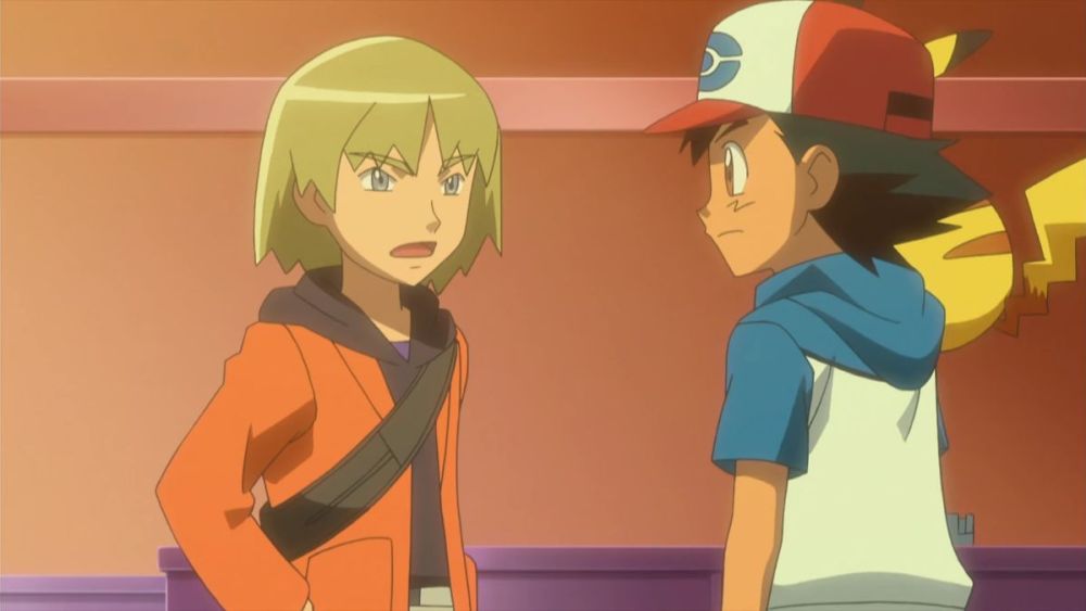 Trip and Ash in the Pokemon anime